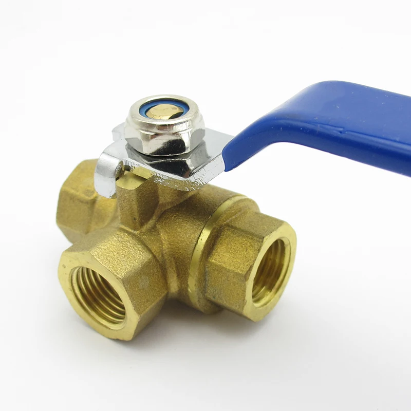

1/4" 3/8" 1/2" 3/4" 1" BSP Female Thread Full Port L-Port Three Way Brass Ball Valve Connector Adapter For Water Oil Air Gas