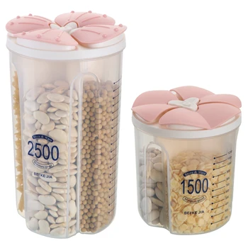 

3 Color Transparent Sealed Storage Box Crisper Grains Food Storage Tank Household Kitchen Cans Containers for Dry Cereals