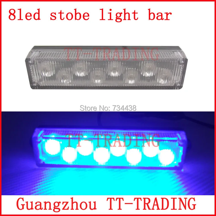 

8led vehicle strobe light bar Police strobe lights car flash lights truck led emergency lights DC12V RED BLUE WHITE AMBER