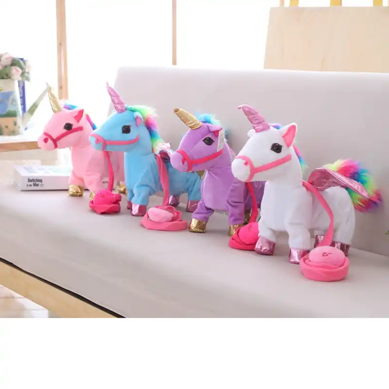 electric walking unicorn plush toy