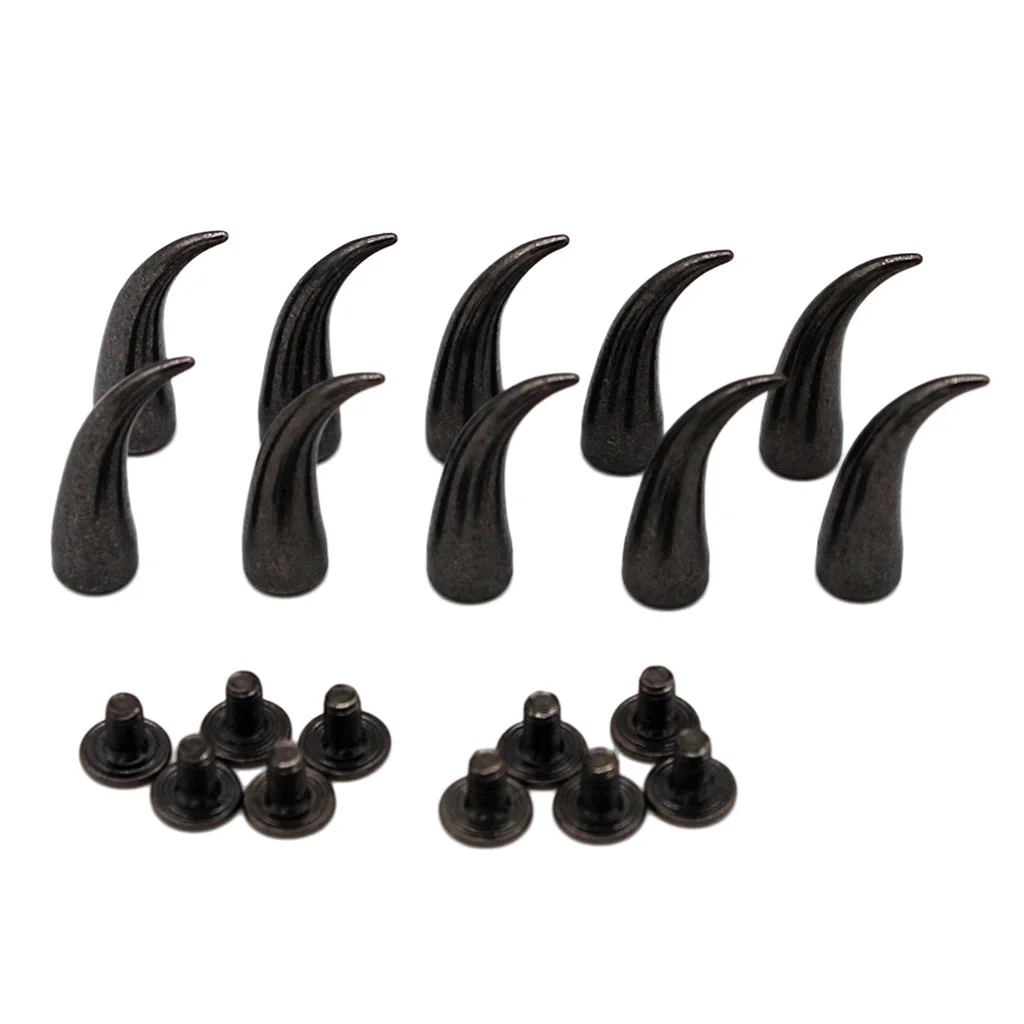 fityle 10 Sets 25mm Curved Cone Metal Studs Rivet for DIY Bag Clothes Shoes Leathercrafts Decoration