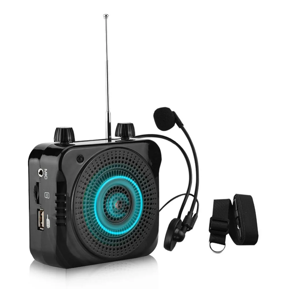

Portable Mic Amplifier Audio Wireless Radio FM USB Player Loudspeaker Speech Amplifiers for Teaching with Microphone