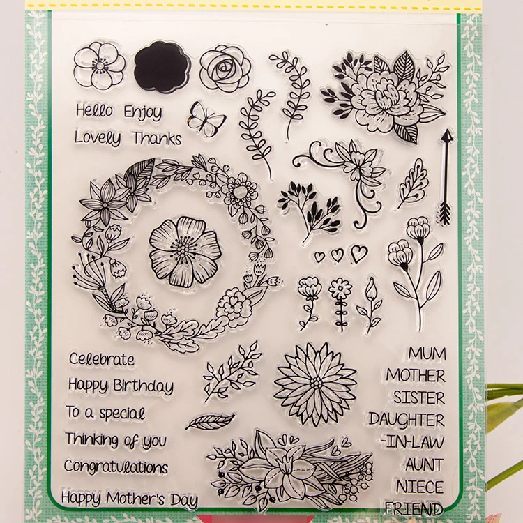 

all kinds of flowers silicone Transparent Stamp Design For DIY Scrapbooking paper Card Decoration Supplies RM-030