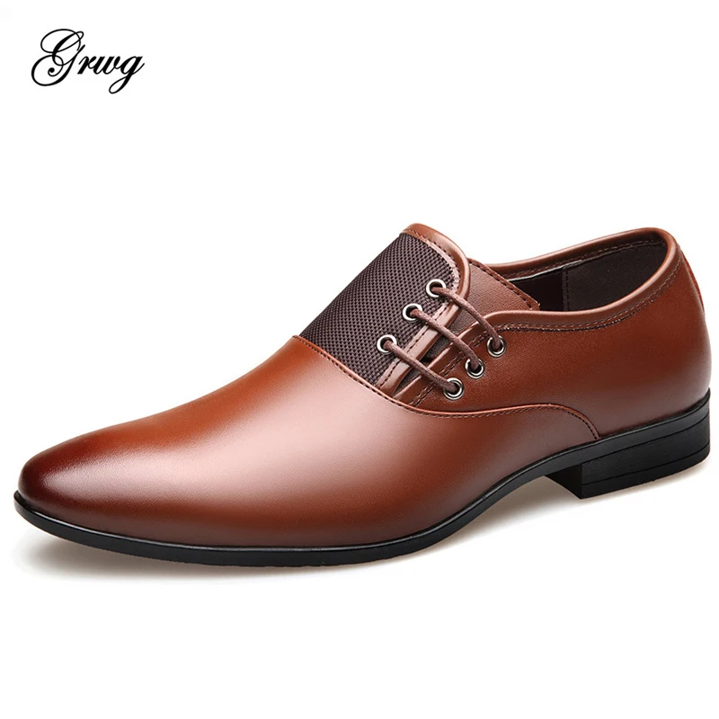 GRWG luxury Brand Classic Man Pointed Toe Dress Shoes Mens Genuine Leather Wedding Oxford Formal Big Size | Обувь