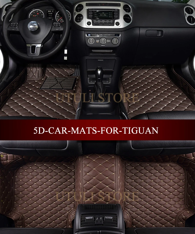Leather Car Floor Mats For Volkswagen Tiguan Touareg Touran Vento