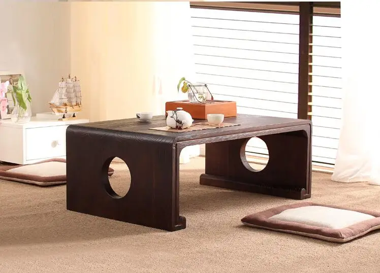 Small Japanese Tea Table Rectangle Asian Antique Furniture Living Room Oriental Traditional Wooden