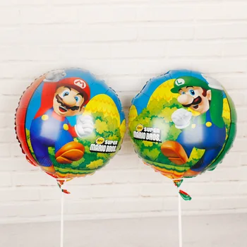 

50pcs Super Mario Balloon Double Sided Kids Toy Birthday Party 18 inch Aluminum Film Balloon Children's Day Gift Decor Supplies