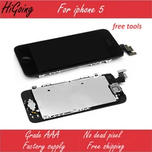 LCD Digitizer For iPhone 5 Touch Screen Display Assembly with Home Button Front Camera Flex Cable Full Replacement For iPhone 5