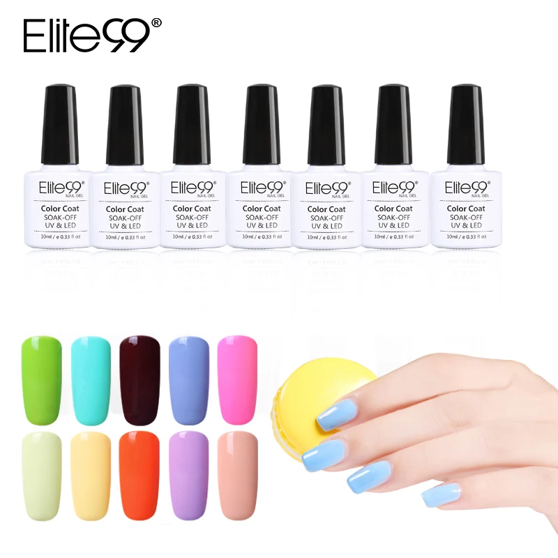 Elite99 Nail Art Macaron Color Gel Polish 10ml Long Lasting Soak Off UV Lacquer For DIY Design Manicure |