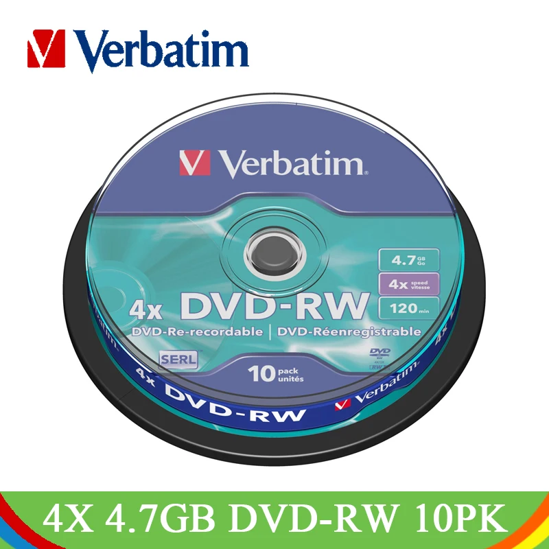 Dvd-диски Verbatim DVD-RW 4,7 GB 4x Bluray фирменные перезаписываемые для медиа-дисков DVD Lotes пустые CD Диски для медиа-дисков