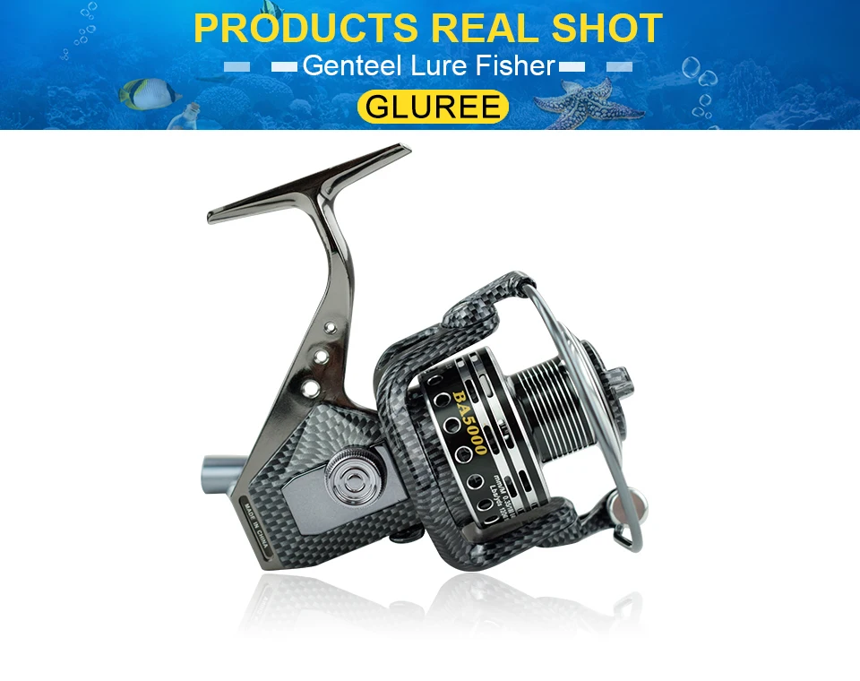 GLUREE Full Metal Fishing Spinning Reel 13+1BB 5.51 Saltwater Carp Fishing Reel Metal Line Cup LeftRight Handle BA1000~BA7000 (19)