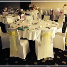 100 шт. apple зеленый крепежная створка стула стул лук лента на Банкетный стул для свадеб