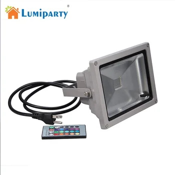 

LumiParty Waterproof IP65 10W RGB Reflector LED Flood Light AC 85-265V with Remote Control for Garden Lamp Outdoor Lighting