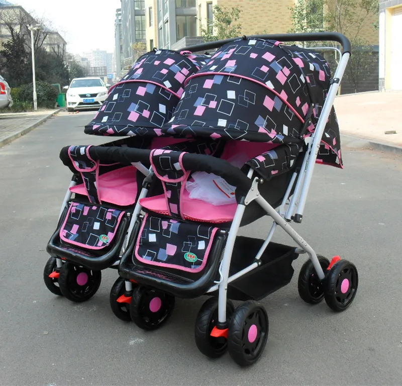 Twin baby font b stroller b font two way portable shock absorbers can sit reclining font