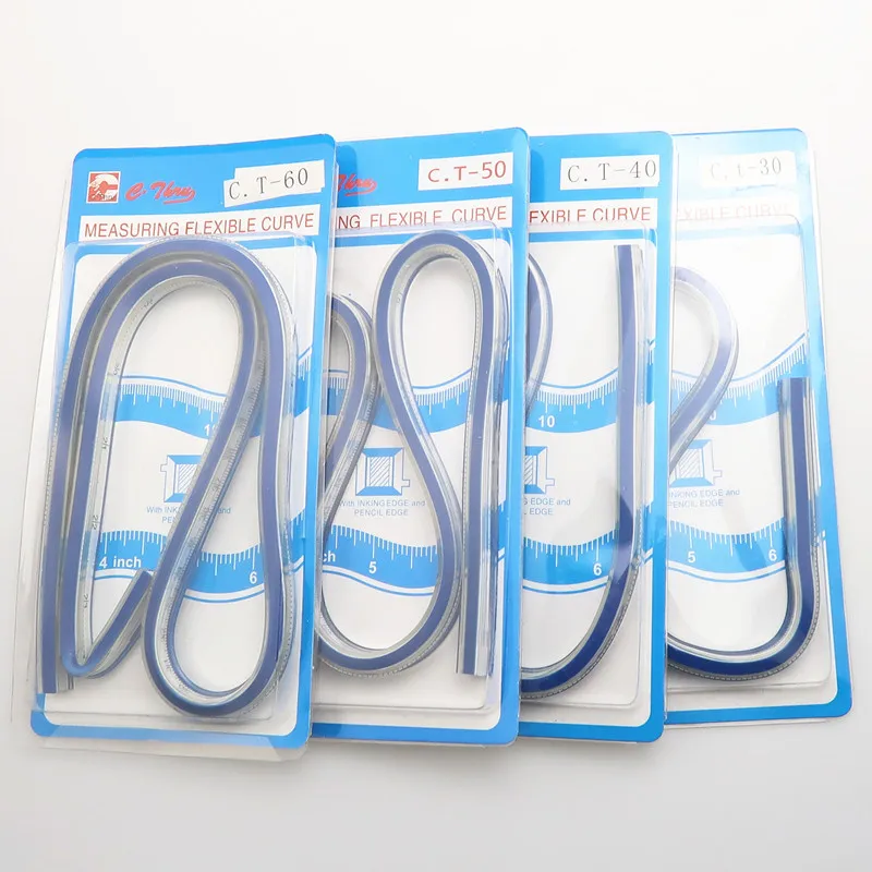 

30/40/50/60cm Flexible Curve Ruler Drafting Drawing Plastic Vinyl Curve Ruler Patchwork Sew Plastic Vinyl Drafting Drawing Tool