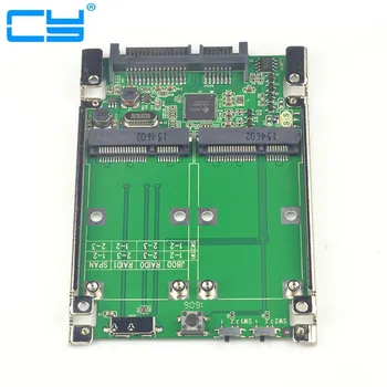 

10pcs/ 2.5" Dual Mini pcie PCI-E pci express pci-express mSATA RAID SSD Adapter to SATA Raid 22pin & USB 3.0 Hardware RAID card