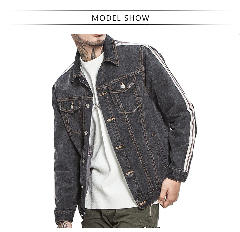 Denim Jacket Men 5Xl Hip Hop     (2)