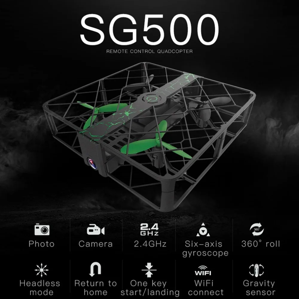 SG500 мини Радиоуправляемый Дрон Wi Fi дистанционного Quadcopter 720P HD 2MP камера широкий формат объектив 4CH высота Удержание Headless режим вертолет