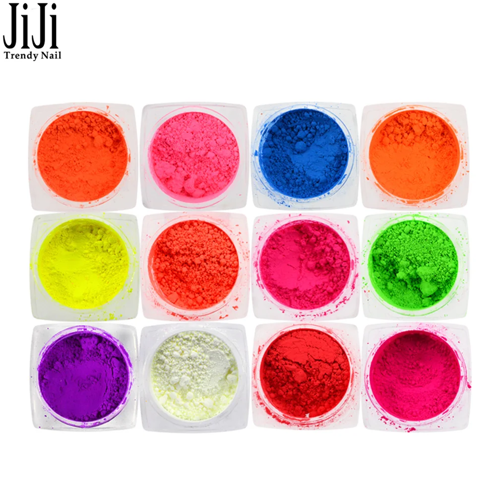 

1pcs Fluorescence Glimmer Nail Art Glitter Powder Dust Neon Color Designs DIY Pink For Gel Nail Polish Manicure Tools JIYE01-13