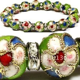 Sbr139 Clic Cloisonne Bracelet 10mm Beads Fresh Colors Sbr139 Clic Cloisonne Bracelet 10mm Beads Fresh Colors Mix Clear Crystal Wheel Order Free