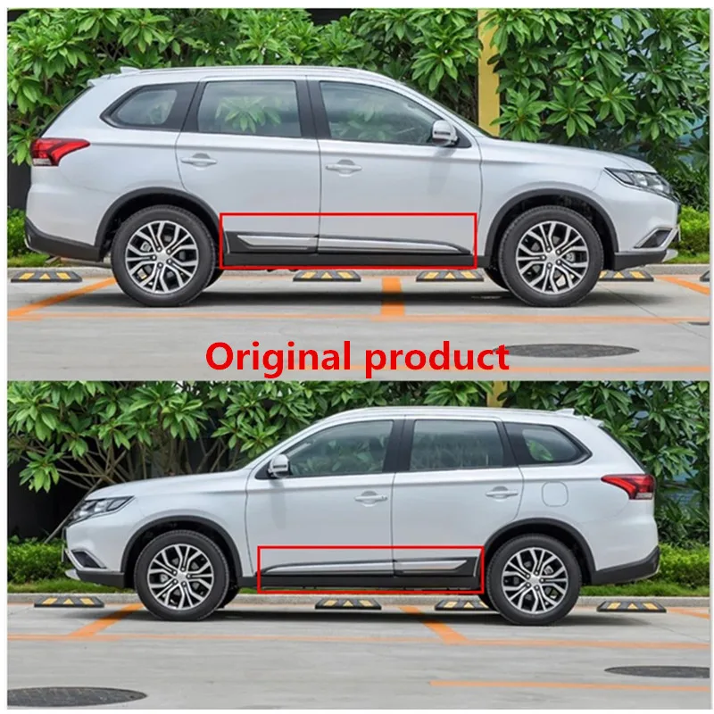 

High quality Car styling ABS Chrome body side moldings side door decoration For Mitsubishi Outlander 2016-2018 Original style