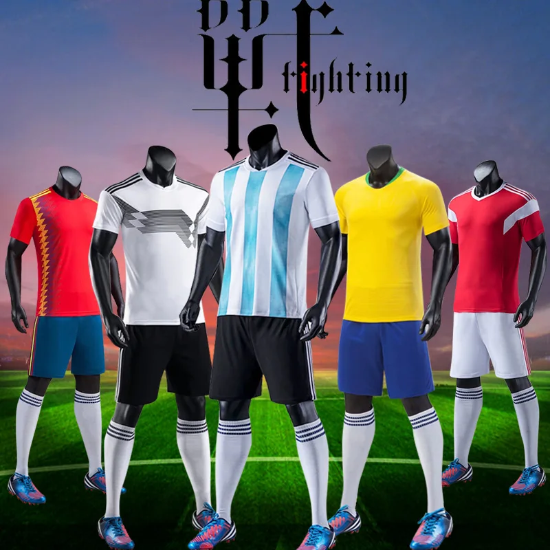 

2018 Football Match Sportswear Adult&Kids Football Team Custom Soccer Jerseys Soccer Training youth kits Football Uniforms