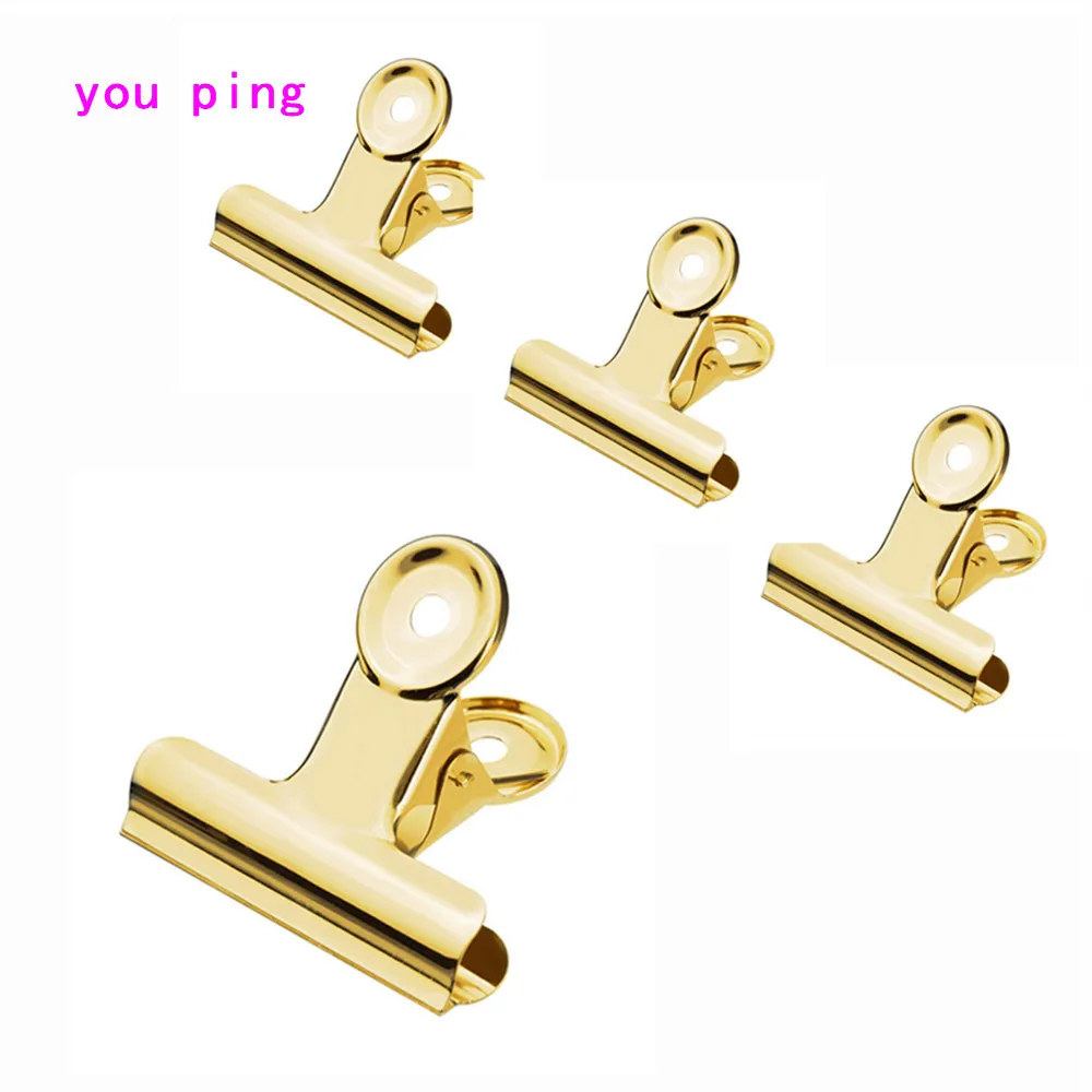 

50mm 38mm 31mm 22mm Golden Round Metal Clamp Paper Bookmark Clips Binder Clip Student School Office Supplies