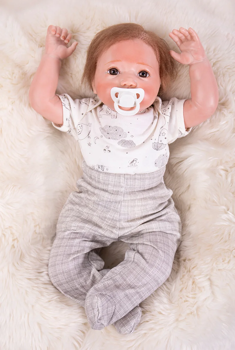 Reborn 20 &quotМягкие силиконовые виниловые куклы 50 см Baby Doll укорененные волосы