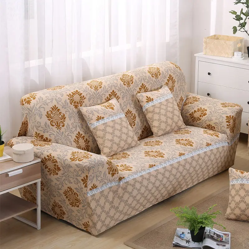 1/2/3/4 Seater Polyester Korean Style Sofa Cover All-inclusive Elastic Couch Cover for Living Room Print Sofa Slipcover - Цвет: color14