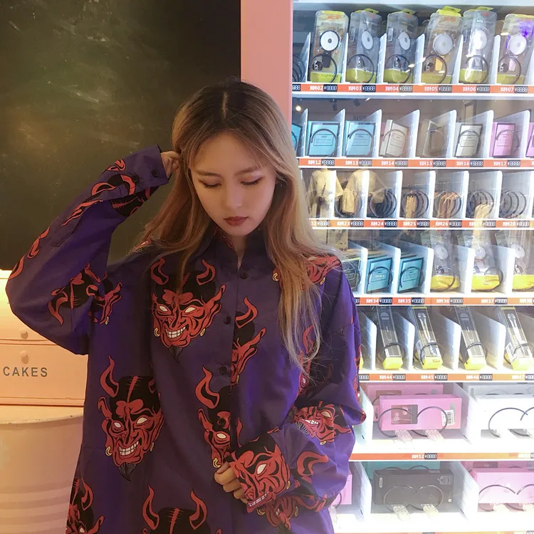 Blusas Femininas 2020 Harajuku летние блузки для женщин топы винтажные японский дьявол с