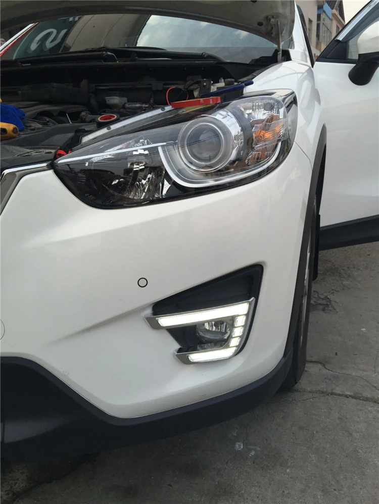Osmrk светодиодные DRL фары дневного света для Мазда CX-5 2012-2016, супер яркий, дизайн трубы, свет, 3 версии Osmrk светодиодные DRL фары дневного света для Мазда CX-5 2012-2016, супер яркий, дизайн трубы, свет, 3 версии