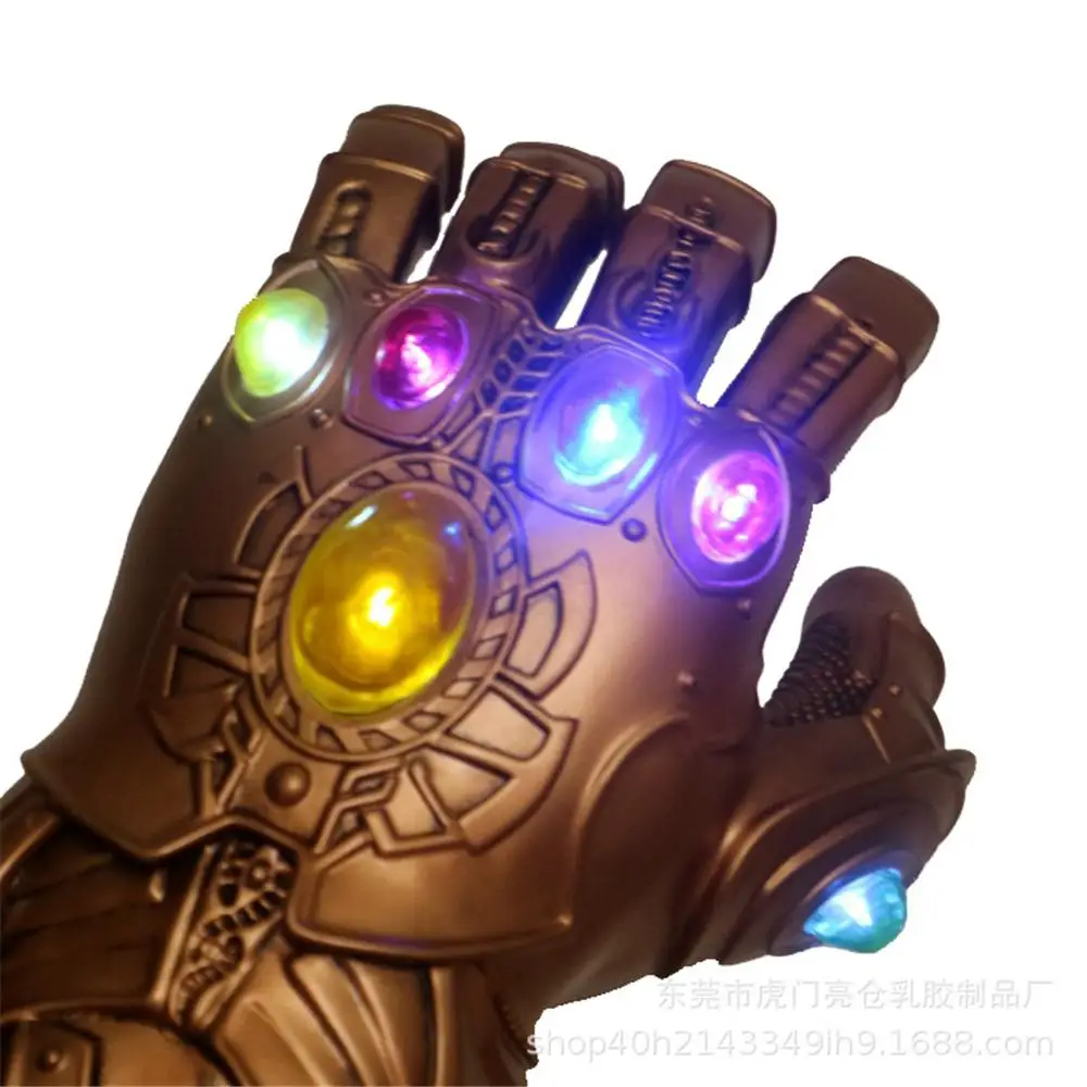 

1:1 Marvel Avengers 3 Infinity War Infinity Gauntlet LED Light Thanos Gloves Cosplay Action Figure Costume party