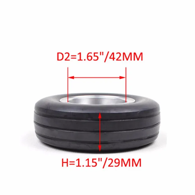 Cheap 1 Sert 3.5 inch Rubber Wheel with Brake Rubber Tire for RC Aircraft RC AIrplane Model Accessory Parts 