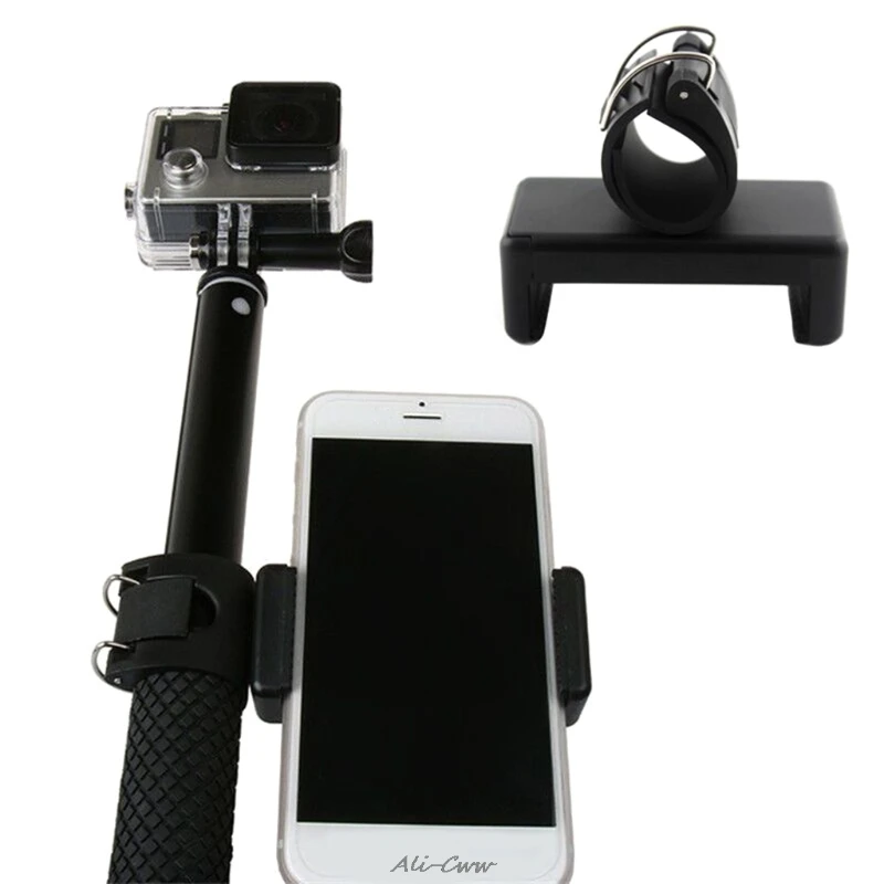 

Handheld Gimbal Accessories Phone Clip Adapter Mount Lock Holder for Monopod Selfie Stick For GoPro Hero 5 4 3+