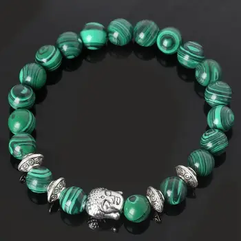 Bracelet Malachite Argent