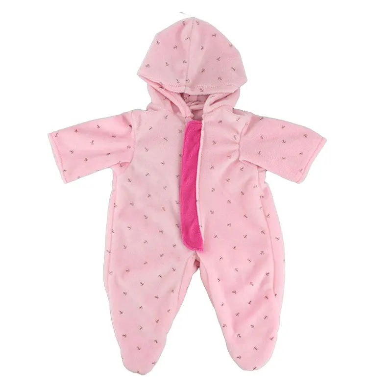 

1pcs Pink Plush Jumpsuit Wear For 17 Inch Doll 43cm Baby Doll Clothes
