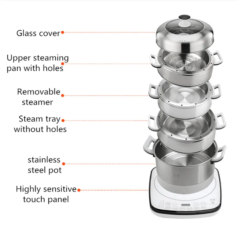 Buy 220V Multifunction Electric Steaming Pot Machine Automatic 4 Layers