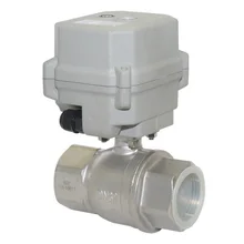 DC 24 V моторизованный шаровой клапан BSP/NPT 1-1/4 ''электрический клапан, CR2-01, ручное Переопределение и индикатор, нержавеющая сталь 304