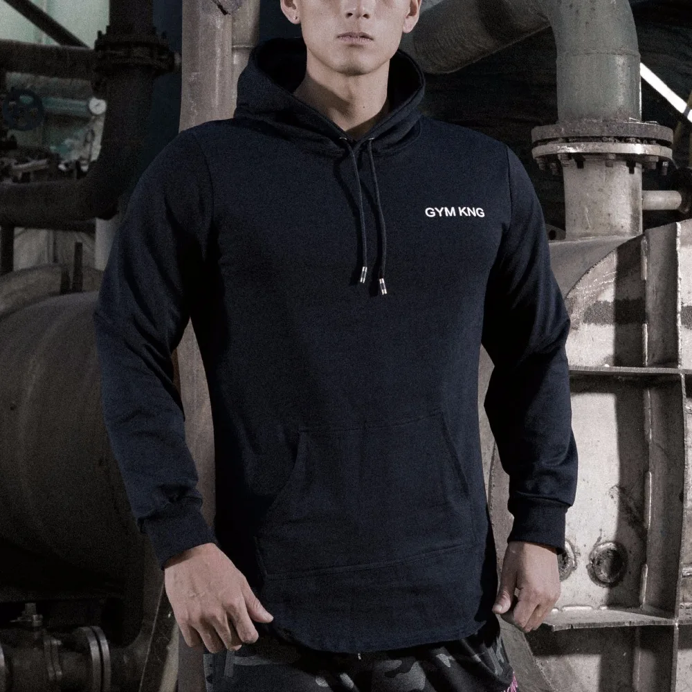

GYMS Fitness Men Cotton Bodybuilding Long sleeve Muscle Hoodies Workout Clothes Casual fashion Tops Hooded Sweatshirt