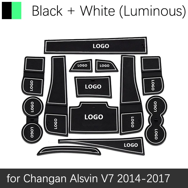Противоскользящими резиновыми затворный слот подставка под кружку, для Changan eado Alsvin V3 V7 2012 2013 автомобильные аксессуары наклейки - Название цвета: White Alsvin V7