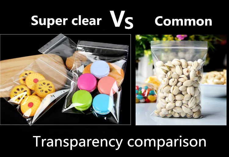 100pcs Resealable PP Super Clear Plastic Zip Lock Bags Antioxidant Jewelry Bracelet Headdress Fruits Eco-Friendly Gifts Pouches 3