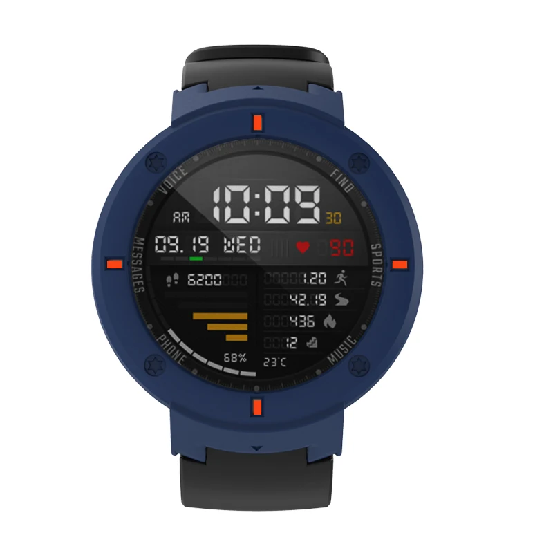 SIKAI PC защитный чехол для часов Huami Amazfit Verge 3 Аксессуары для часов круглый защитный чехол для Huami Amazfit Verge Lite - Цвет: mid night blue