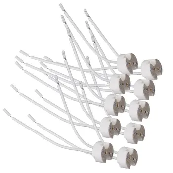 

AC 250V 100W MR16 MR11 GU5.3 Halogen LED Bulbs Holder Base Socket Wire Connector 9cm Cable Pack of 10