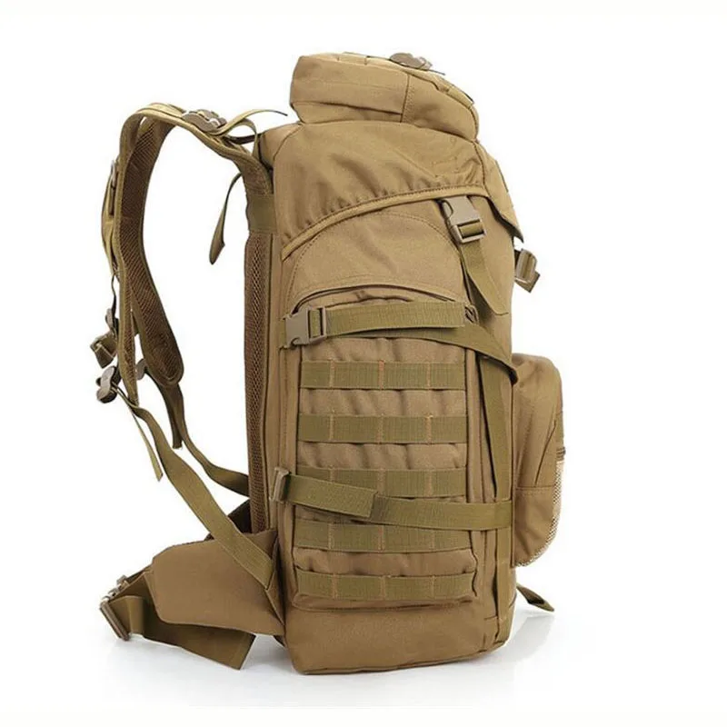 Billig Molle 60L Camping Rucksack Taktische Tasche Militär Rucksack Große Wasserdichte Rucksäcke Camouflage Wandern Im Freien Armee Taschen XA281WA
