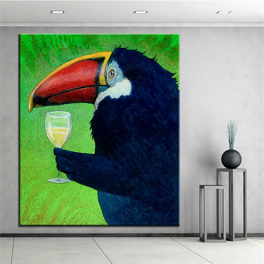 Большая картина маслом toucan tokay настенная живопись художественное украшение для