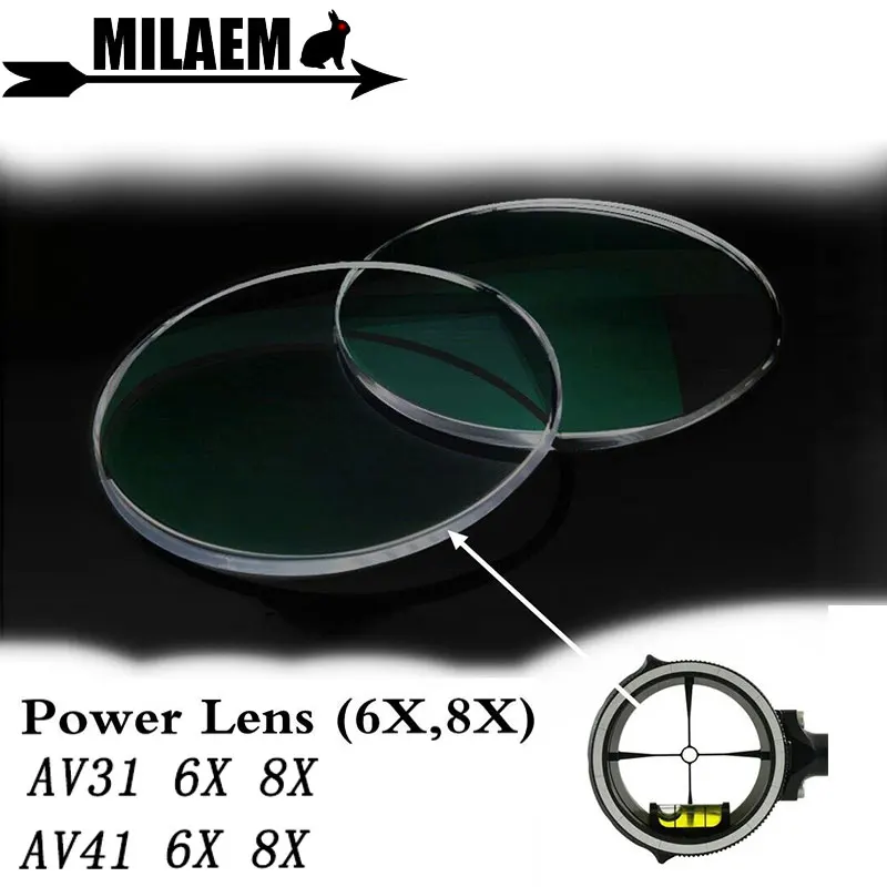 Archery Compound Bow Sight Power Lens Scope Sight AV31/AV41 6x 8x Compound Bow Resin Diameter