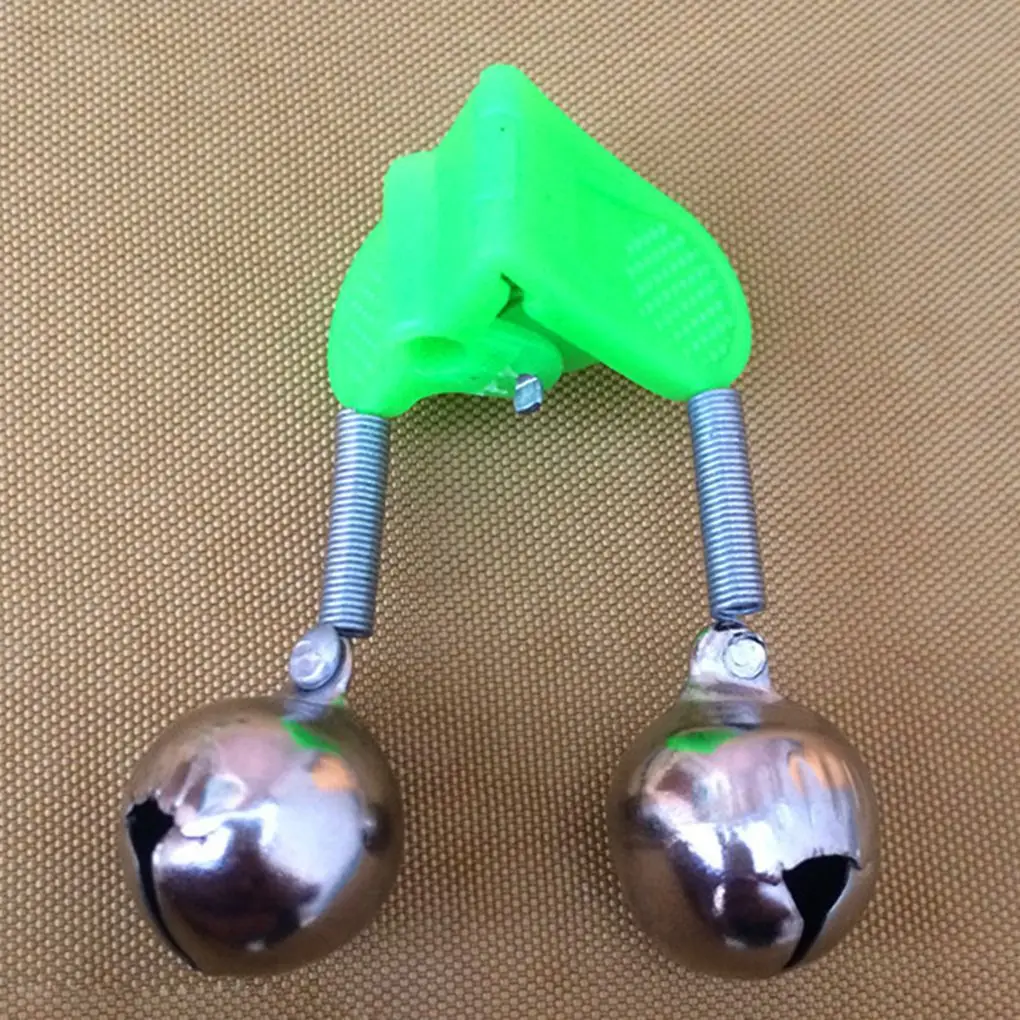 

1pcs Fishing Rod Pole Tip Clip Twin Bell Alarm Alert Ring Glow In The Dark Fishing Tackle Box Accessory Tool