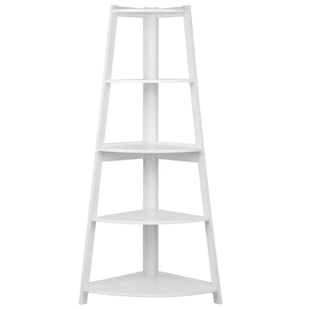 

2 Types 5-Tier Corner Bookshelf Storage Cabinet Bookcase Rack Organizer CD Office Home Living Room Book Decor