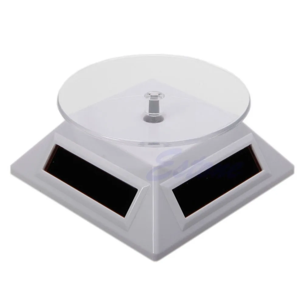 

JAVRICK Solar Power 360 Rotating Display Stand Turn Table Plate For Phone Watch Jewelry D9033