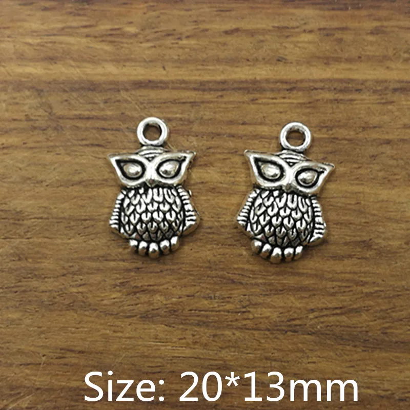 8 New Owl Bird Tibetan Silver Spacer Beads fit European Charm Bracelets 8.5x11mm